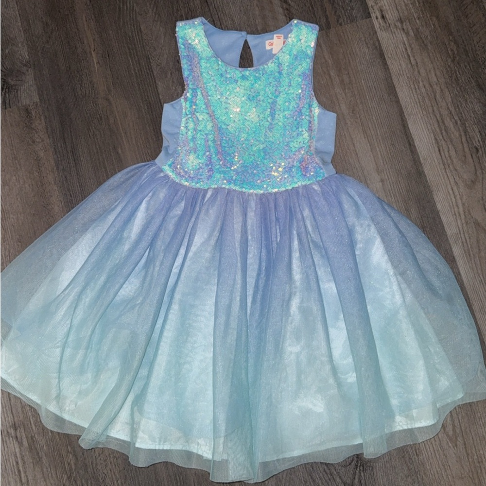 Cat & Jack Shimmering Aqua Sequin Dress